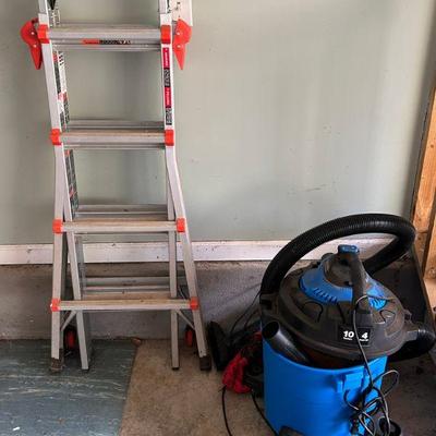 Ladder and Shop Vacuum 