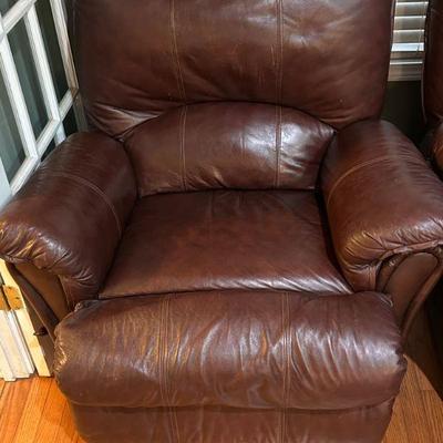 Reclining Leather Sofa w/ Matching Reclining Chair 