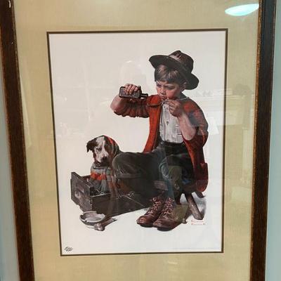 Norman Rockwell Framed Print "Sick Puppy" 