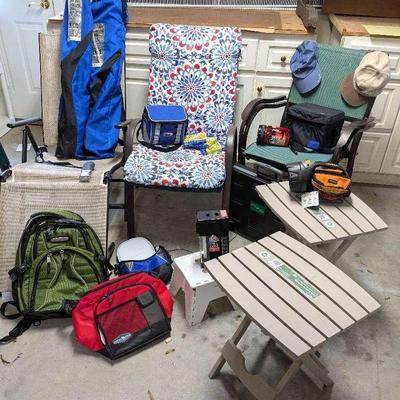 Camping Gear: High Sierra Pack, Chairs, Chaise, Quick Fold Side Tables & More