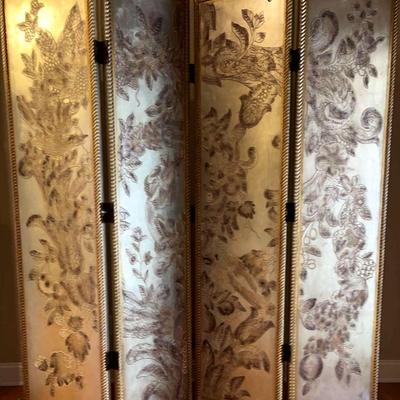 Ornate Four Panel Room Divider