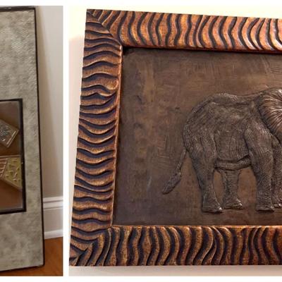 Two Art Pieces Featuring Sculptured Metal Art