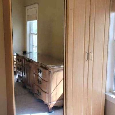 Tall Two Piece Wardrobe w/ Mirror