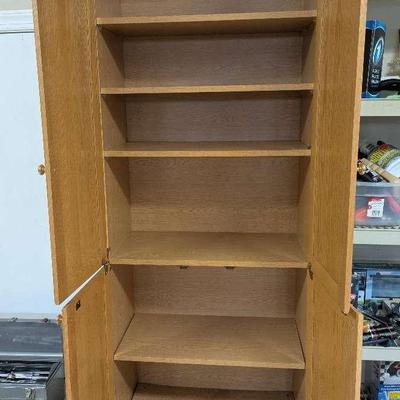 Oak Cabinet w/ Six Shelves