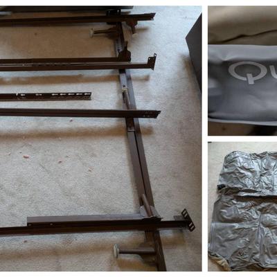 Metal Bedframe (70" X 58") & Air Mattress By Quechua