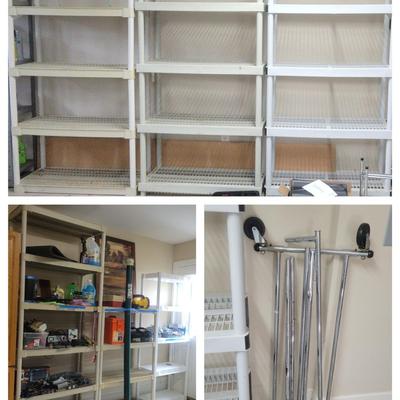 Six Plastic Shelving Units & More 