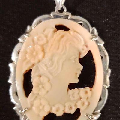 M+M Scognamiglio .925 Cameo Pendant Made In Italy