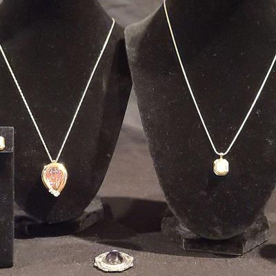 14K Chain With Earrings, Necklace & Pendants