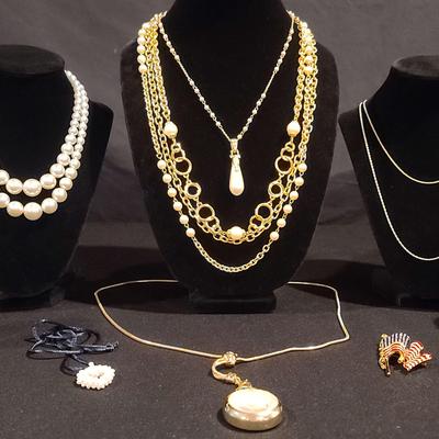 Gold Tone Jewelry Featuring Trifari & Nolan Miller