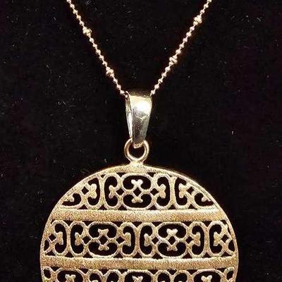 Italian Sterling Silver Necklace In Rose Gold Finish