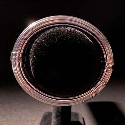 925 Silver Textured Bangle Bracelet Made In Italy 