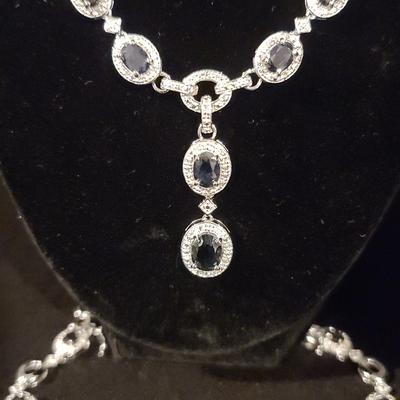 Sterling Black Onyx Necklace & Bracelet Set