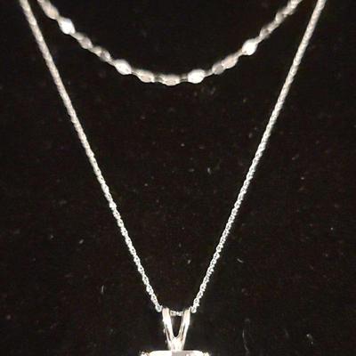 14K White Gold Necklaces With Nolan Miller Pendant
