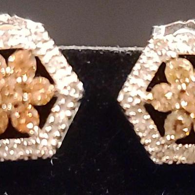 14K Chocolate Diamond Earrings 