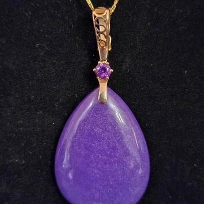 18K/14K Amethyst & Purple Stone Necklace
