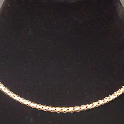 14K Gold Woven Chain Necklace From Milor, Italy