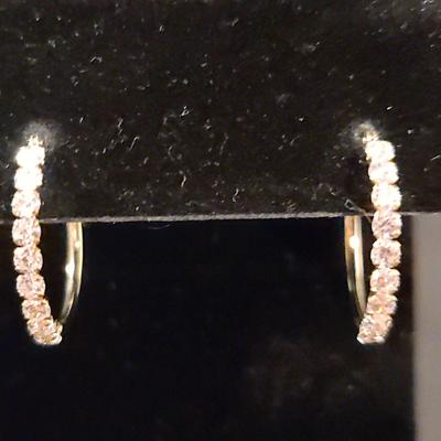 14K Simulated Diamond Earrings 