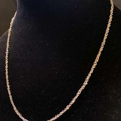 14K White Gold Rope Chain Necklace From Italy 