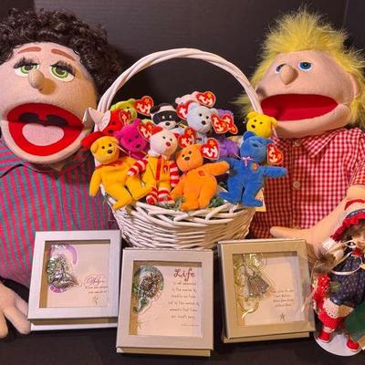 Two Vintage Hand Puppets, McDonald’s 25th Anniversary TY Teenie Beanie Babies, And More