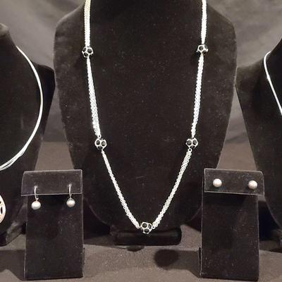 .925 Earrings with Necklaces Featuring White House Black Market