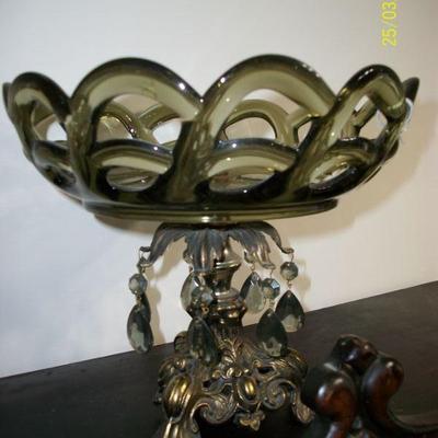 Olive Glass Fruit Basket