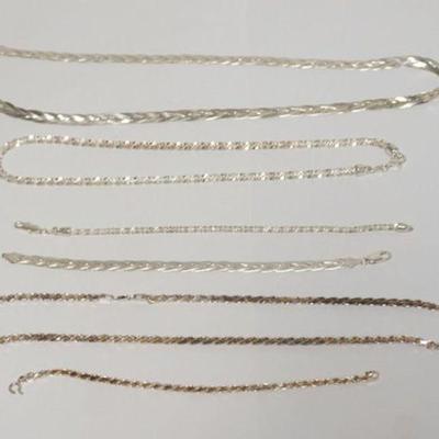 1115	3 STERLING SILVER NECKLACE AND BRACELET SETS, 2.78 TOZ
