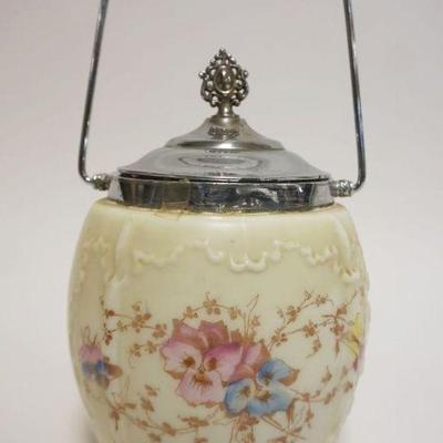 1004	ANTIQUE VICTORIAN COVERED BISCUIT JAR, APPROXIMATELY 10 IN HIGH
