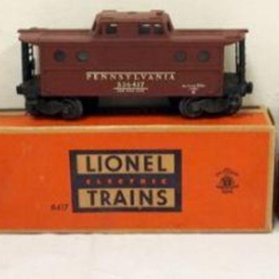 1066	LIONEL TRAINS, #6462 GONDOLA CAR, #6656 STOCKCAR, #6417 CABOOSE
