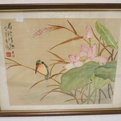 1021	FRAMED ASIAN PAINTING, APPROXIMATELY 15 IN X 19 IN OVERALL
