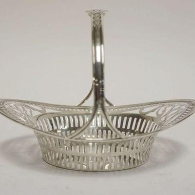 1088	STERLING SILVER RETICULATED HANDLED BASKET, 2.5 TOZ
