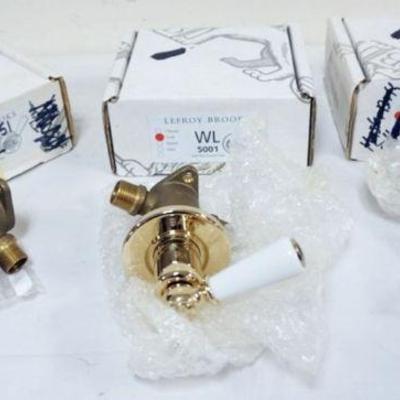 1077	LEFROY BROOKS  3 GOLD VALVES FOR BATH AND SINKS
