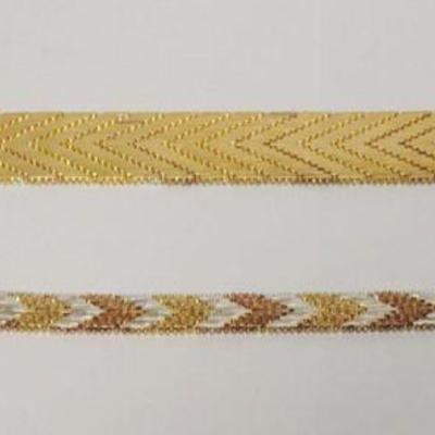 1114	2  STERLING SILVER TRI COLOR BRACELETS, 2.04 TOZ, BOTH APPROXIMATELY 7  IN
