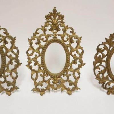 1006	3 VICTORIAN GILT FINISHED DRESSER FRAMES, CAST METAL, 2 MATCHING, TALLEST APPROXIMATELY 13 IN HIGH
