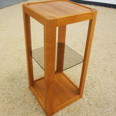1188	ULDUM MOBELFABRIK DANSIH TEAK STAND WITH GLASS CENTER SHELF, APPROXIMATELY 12 IN SQ X 26 IN H
