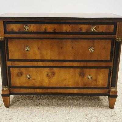 1199	CENTURY MAHOGANY 3 DRAWER CHEST WITH EBONIZED HALF COLUMNS AND BORDERS, APPROXIMATELY 42 IN X 19 IN X 33 IN H
