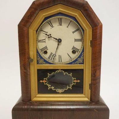 1149	GILRICH MANTLE CLOCK, APPROXIMATELY 10 IN X 5 IN X 14 IN H, MINUTE HAND LOOSE
