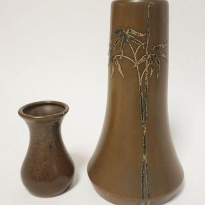 1017	STERLING OVER BRONZE VASES, BOTH W/DENTING, LARGEST APPROXIMATELY 9 IN HIGH
