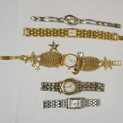1135	ASSORTED LADIES WATCHES, KIRKS FOLLY, 2 ANNE KLEIN, RELIC AND CITIZEN
