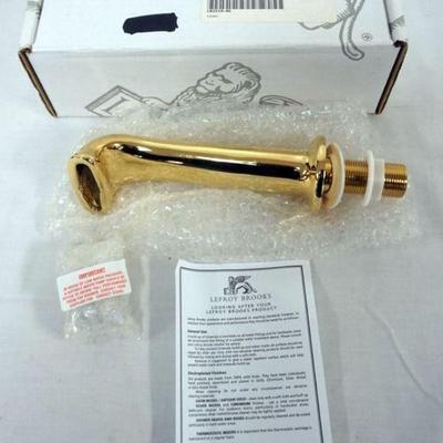 1076	LEFROY BROOKS  GOLD WALL MOUNTED SPOUT
