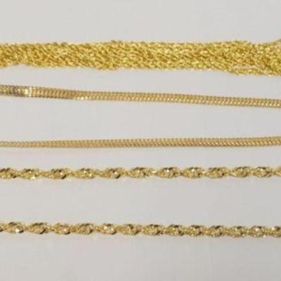 1113	3 STERLING SILVER GOLD TONE NECKLACES, 2.86 TOZ
