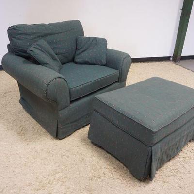 1211	FAIRFIELD ARM CHAIR AND OTTOMAN, CHAIR APPROXIMATELY 48 IN X 44 IN X 35 IN H, OTTOMAN APPROXIMATELY 33 IN X 23 IN X 18 IN H
