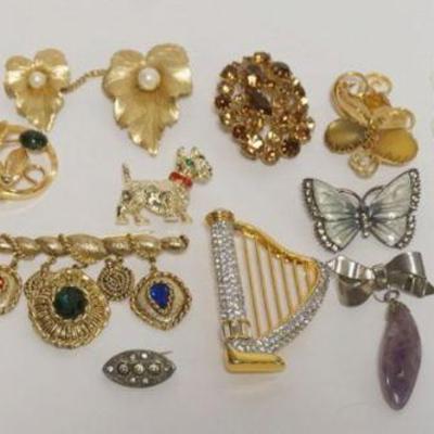 1140	16 ASSORTED LADIES PINS, SOME MARKED BY MAKER
