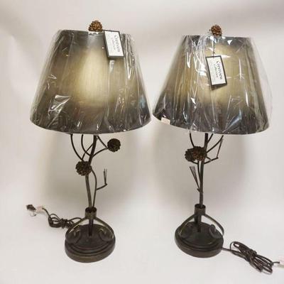 1220	PAIR OF CRESTVIEW METAL TABLE LAMPS, EACH APPROXIMATELY 52 I N HIGH
