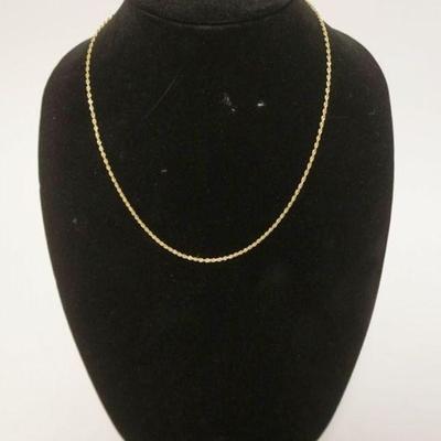 1101	14K ROPE CHAIN NECKLACE, 3.57 DWT, APPROXIMATELY 20 1/2 IN LONG
