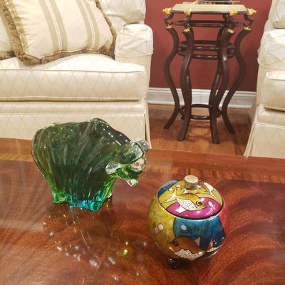 Buffalo art glass sculpture

