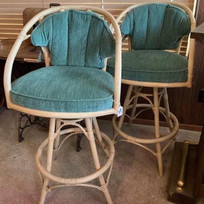 4 cream and teal bar chairs-23x42