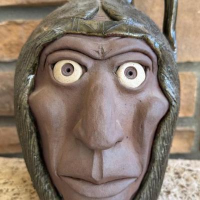 1991 Michael And Melvin Crocker Indian Head Pottery Jug No. 39