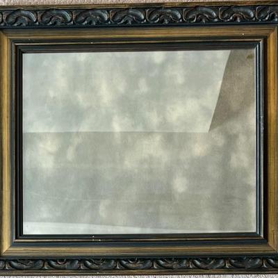 Vintage Decorative Wood Frame 22.25" X 26.25" Wall Mirror (as Is)