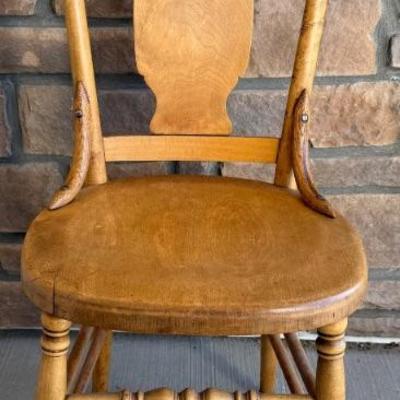 Antique Maple And Oak Parlor Chair