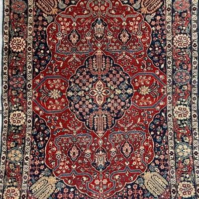 Antique Silk Blend Hand Woven Rug 56 X 76 